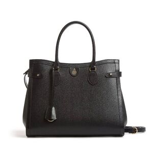 MARK CROSS Madeline Satchel Black Leather Tote Bag Grace Succession Shiv Roy NEW